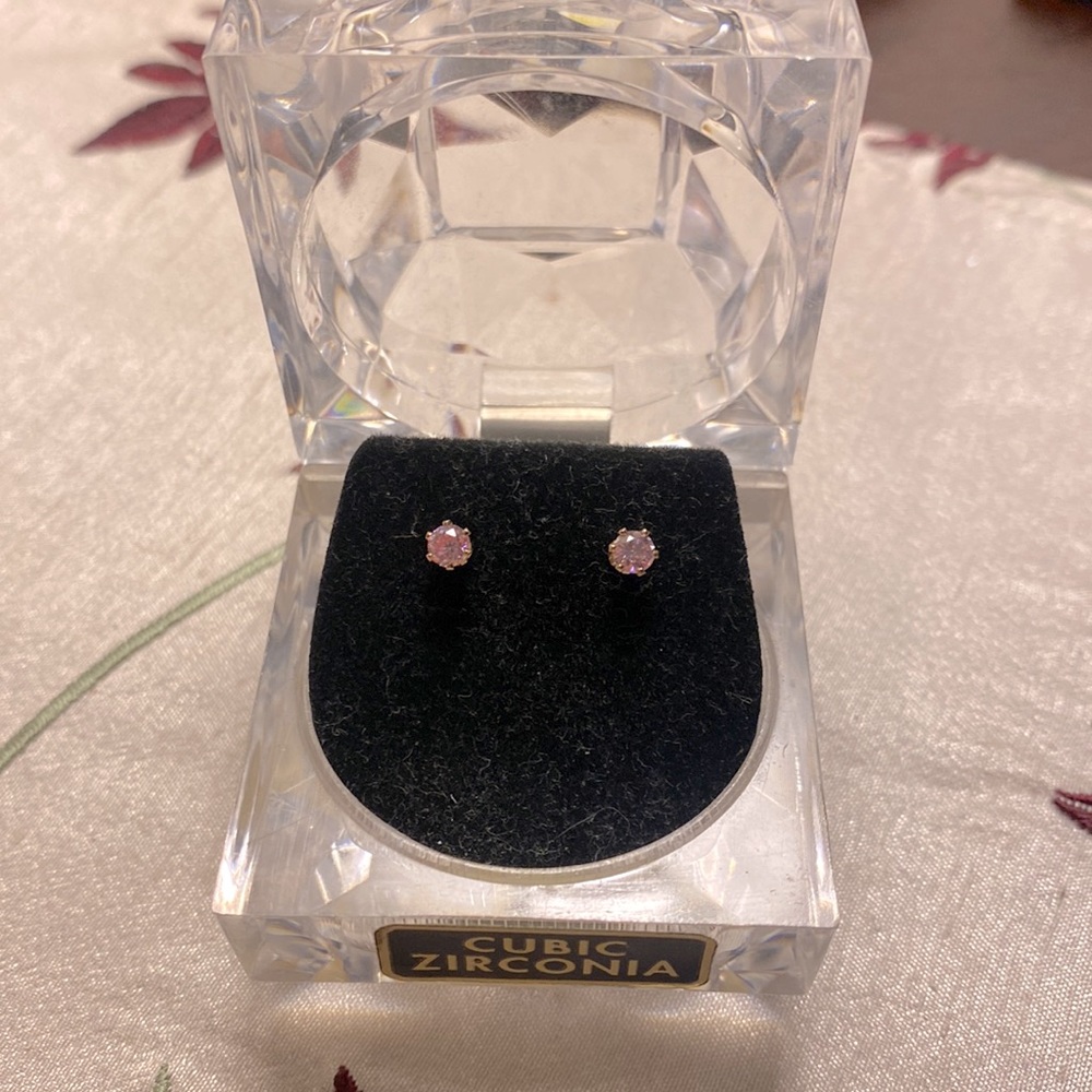 Purple CZ Earrings set - 1985 - Like NEW - Never Worn - sold by Montgomery Ward